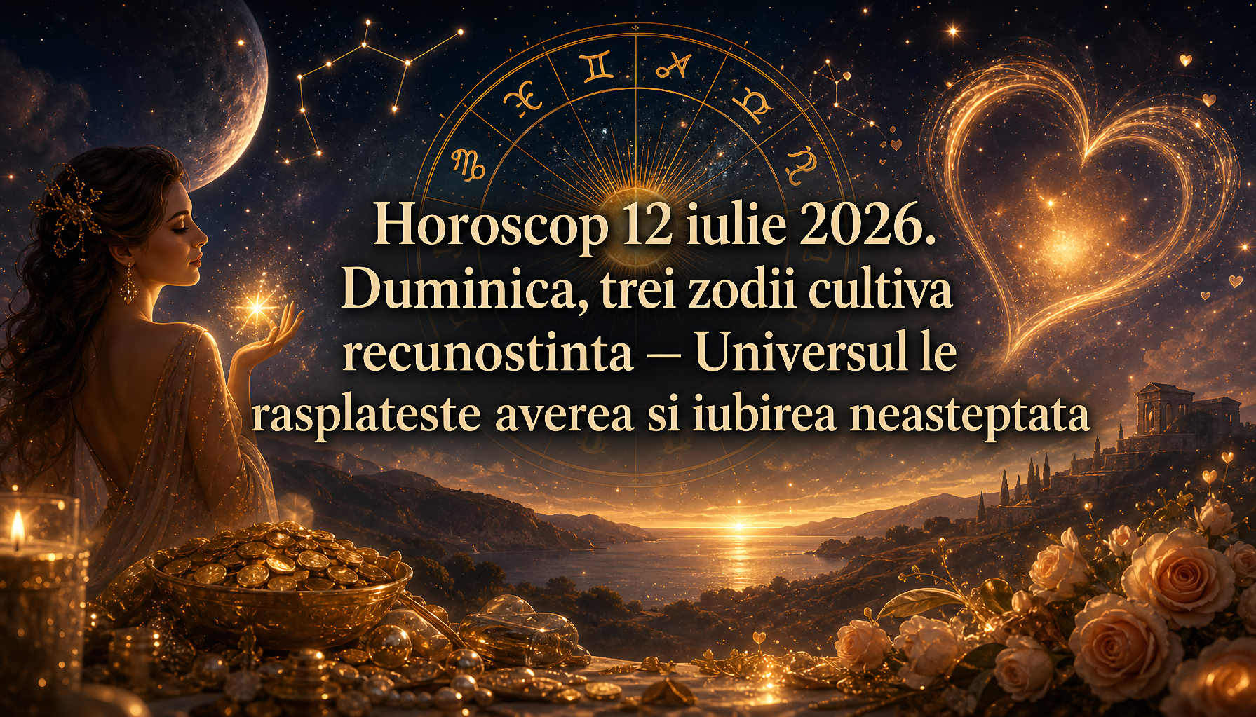 Horoscop 12 iulie 2026. Duminica, trei zodii cultiva recunostinta – Universul le rasplateste averea si iubirea neasteptata