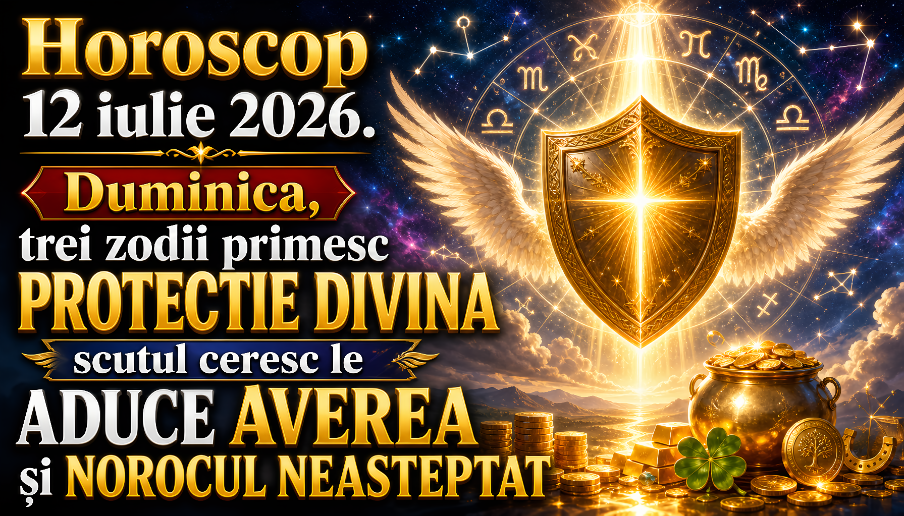 Horoscop 12 iulie 2026. Duminica, trei zodii primesc PROTECTIE DIVINA – scutul ceresc le ADUCE AVEREA si NOROCUL NEASTEPTAT