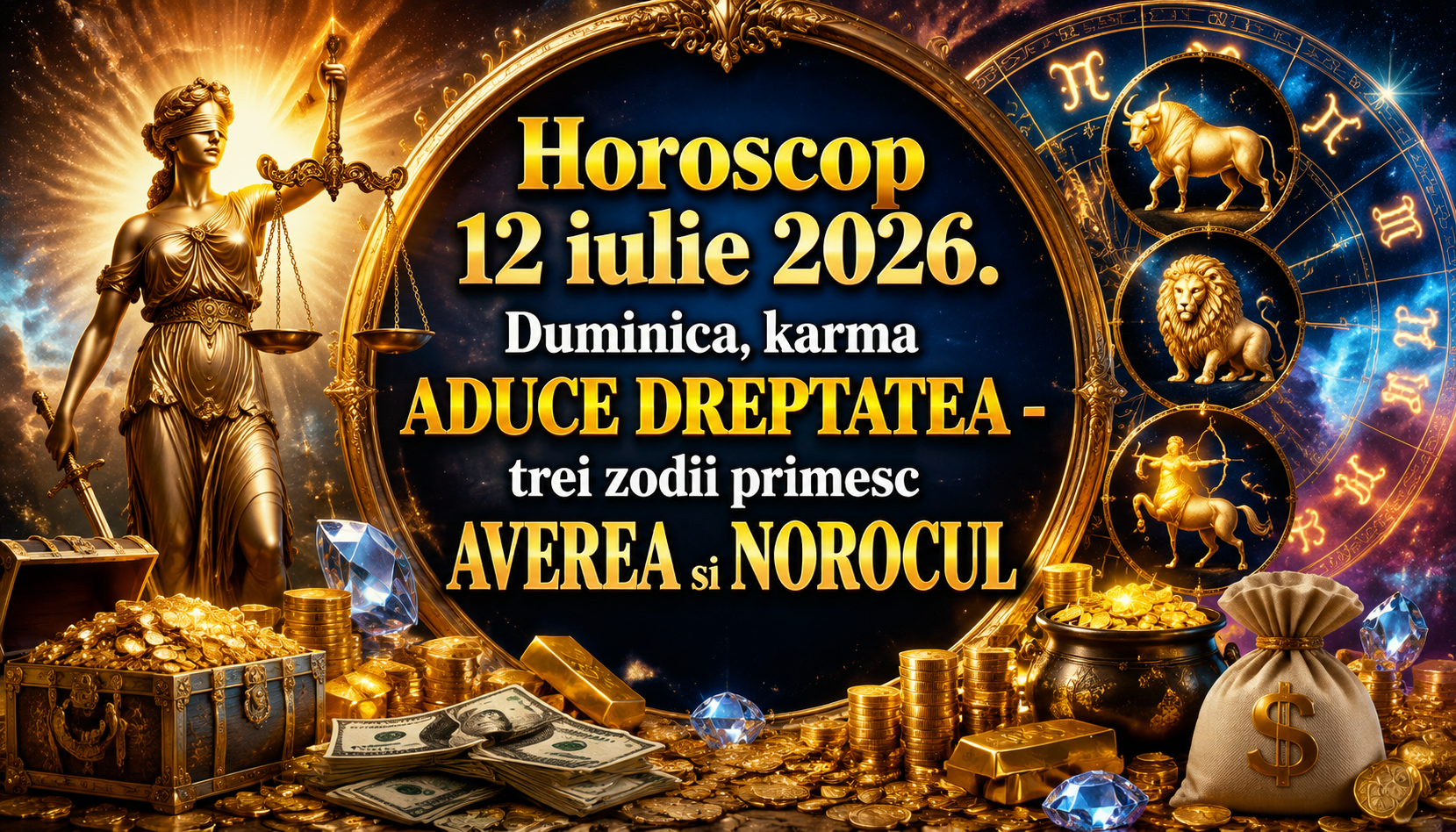 Horoscop 12 iulie 2026. Duminica, karma ADUCE DREPTATEA – trei zodii primesc AVEREA si NOROCUL