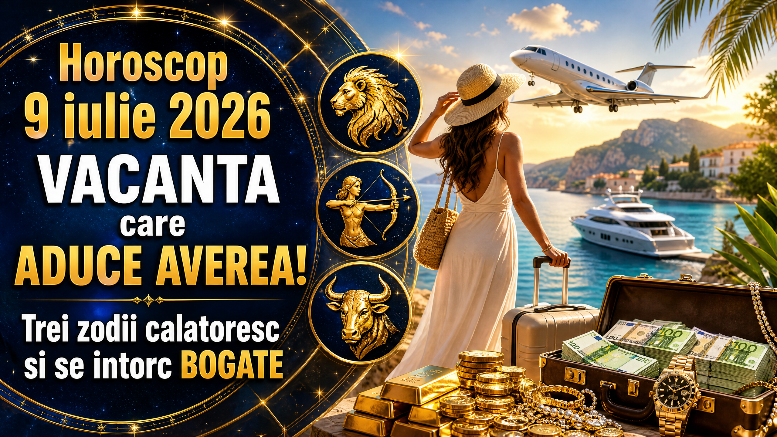 Horoscop 9 iulie 2026. VACANTA care ADUCE AVEREA! Trei zodii calatoresc si se intorc BOGATE