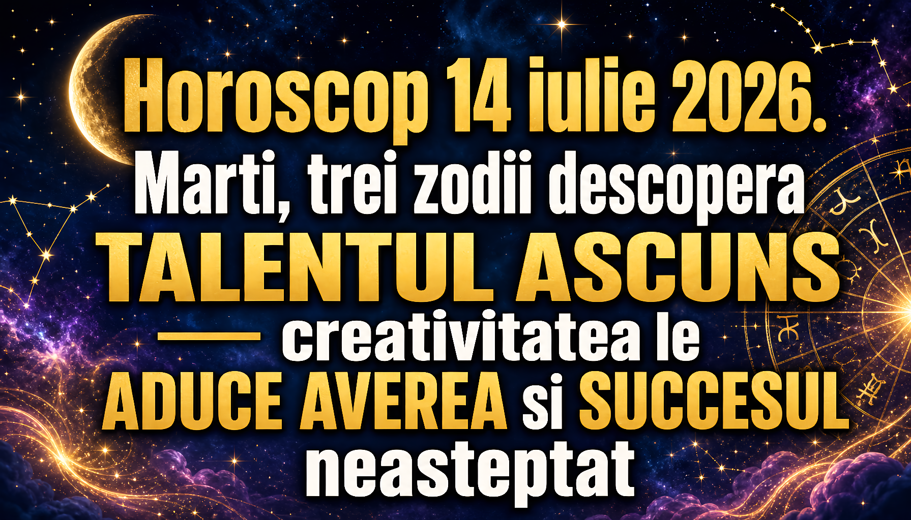 Horoscop 14 iulie 2026. Marti, trei zodii descopera TALENTUL ASCUNS – creativitatea le ADUCE AVEREA si SUCCESUL neasteptat