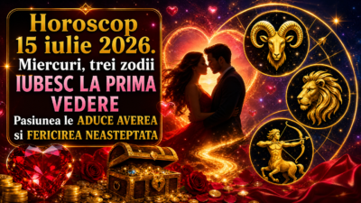 Horoscop 15 iulie 2026. Miercuri, trei zodii IUBESC LA PRIMA VEDERE – Pasiunea le ADUCE AVEREA si FERICIREA NEASTEPTATA