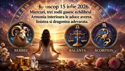 Horoscop 15 iulie 2026. Miercuri, trei zodii gasesc echilibrul – Armonia interioara le aduce averea, linistea si dragostea adevarata
