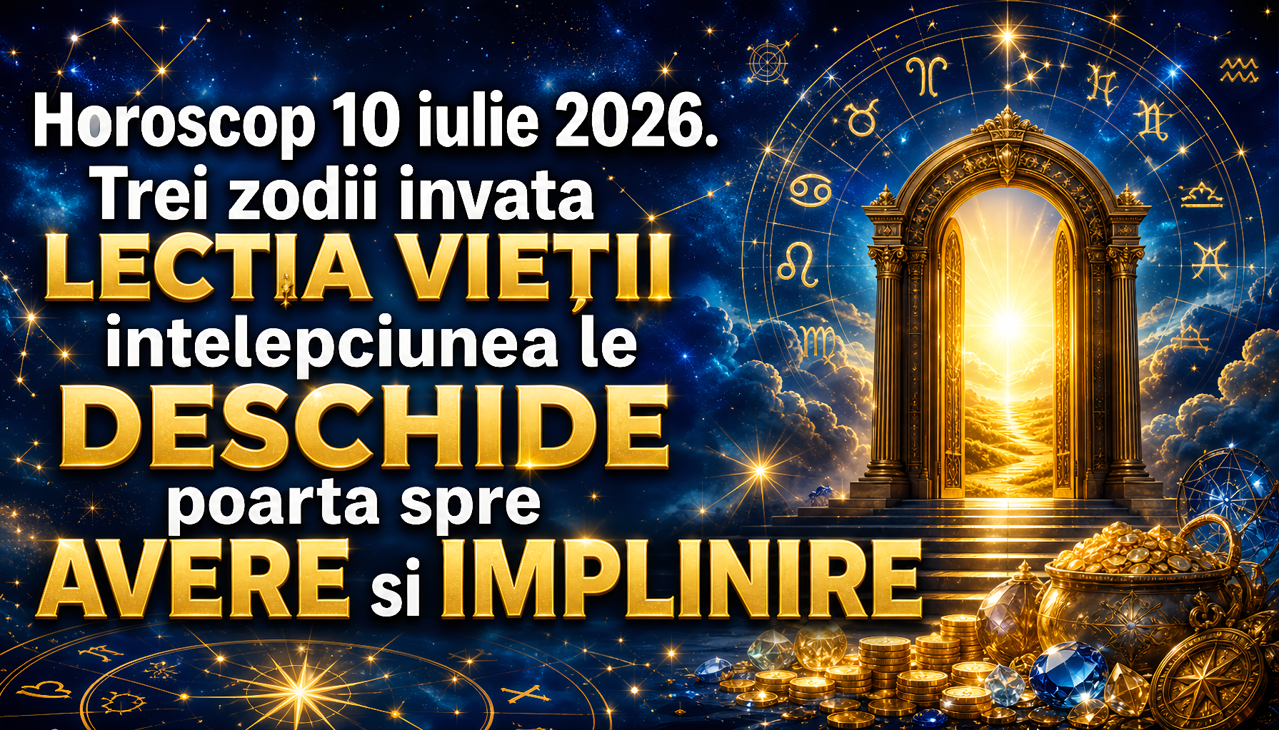 Horoscop 10 iulie 2026. Trei zodii invata LECTIA VIETII  intelepciunea le DESCHIDE poarta spre AVERE si IMPLINIRE