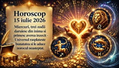 Horoscop 15 iulie 2026. Miercuri, trei zodii daruiesc din inima si primesc averea inzecit – Universul rasplateste bunatatea si le aduce norocul neasteptat