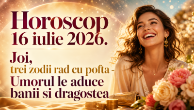 Horoscop 16 iulie 2026. Joi, trei zodii rad cu pofta – Umorul le aduce banii si dragostea