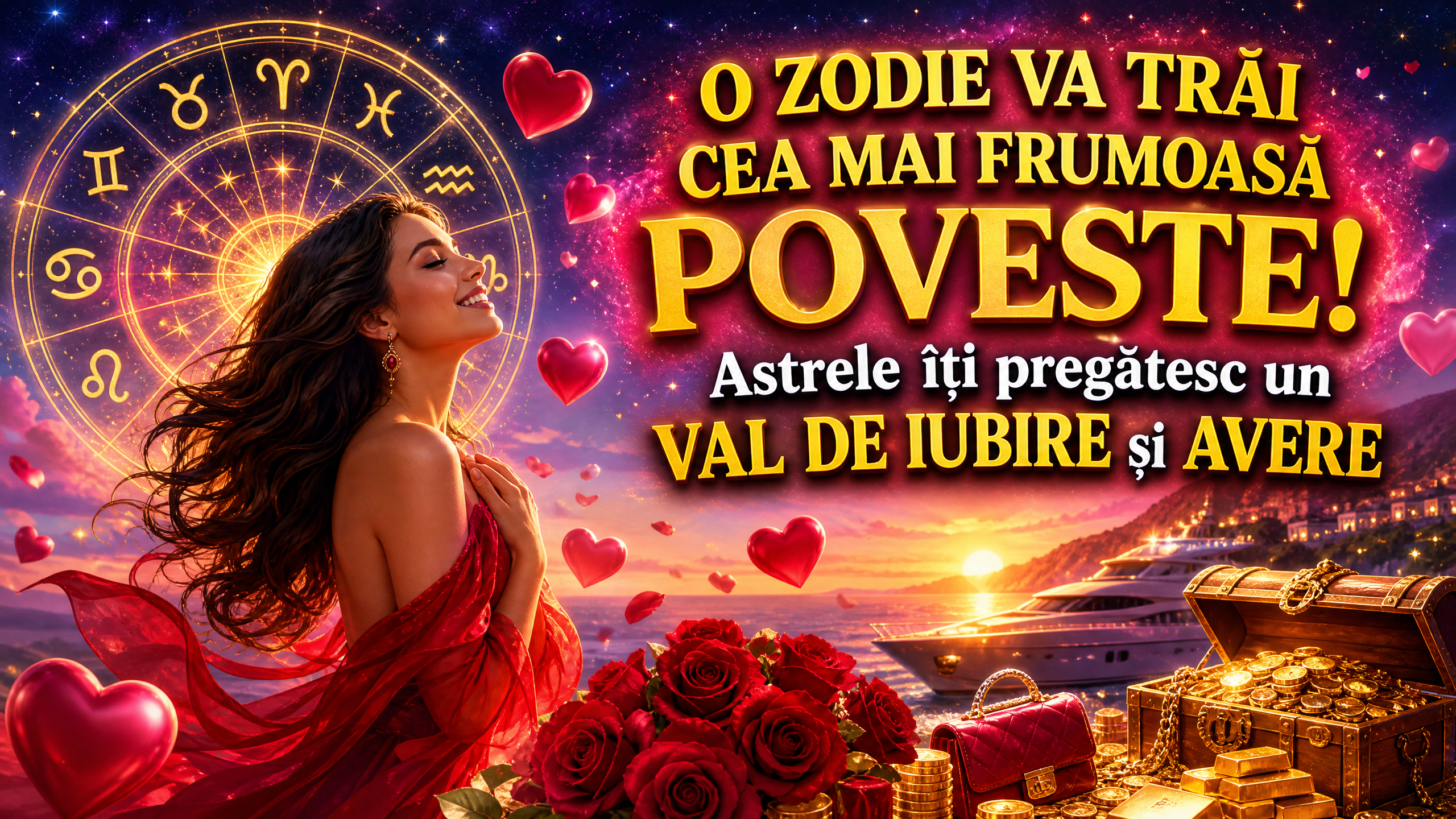 ❓ O ZODIE VA TRĂI CEA MAI FRUMOASĂ POVESTE! Astrele îți pregătesc un VAL DE IUBIRE și AVERE — ai ghicit care ești?