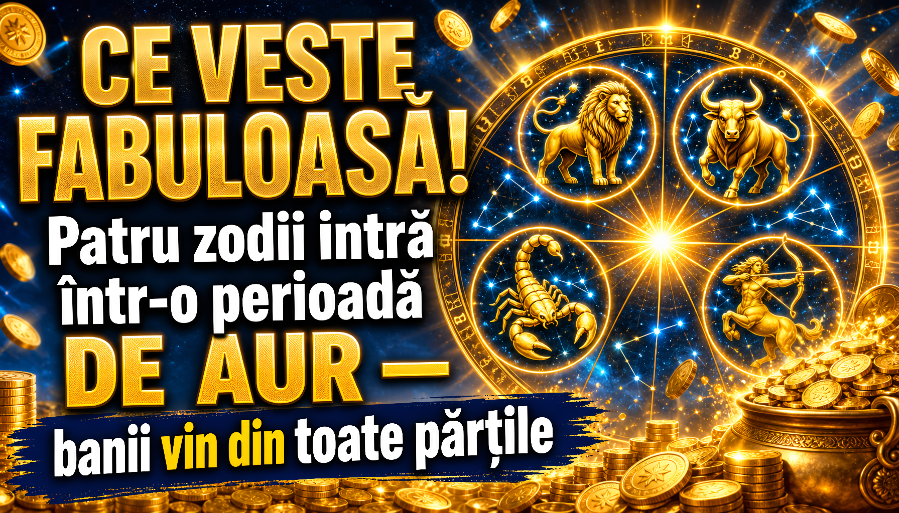 CE VESTE FABULOASĂ! Patru zodii intră într-o perioadă DE AUR — banii vin din toate părțile