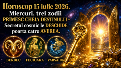 Horoscop 15 iulie 2026. Miercuri, trei zodii PRIMESC CHEIA DESTINULUI – Secretul cosmic le DESCHIDE poarta catre AVEREA