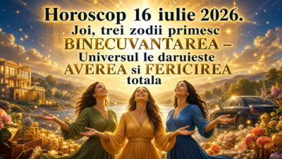Horoscop 16 iulie 2026. Joi, trei zodii primesc BINECUVANTAREA – Universul le daruieste AVEREA si FERICIREA totala