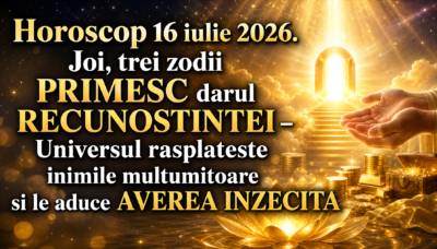 Horoscop 16 iulie 2026. Joi, trei zodii PRIMESC darul RECUNOSTINTEI – Universul rasplateste inimile multumitoare si le aduce AVEREA INZECITA