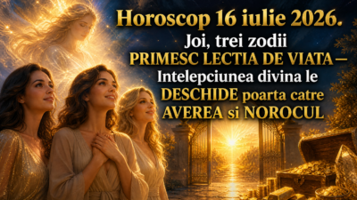 Horoscop 16 iulie 2026. Joi, trei zodii PRIMESC LECTIA DE VIATA – Intelepciunea divina le DESCHIDE poarta catre AVEREA si NOROCUL