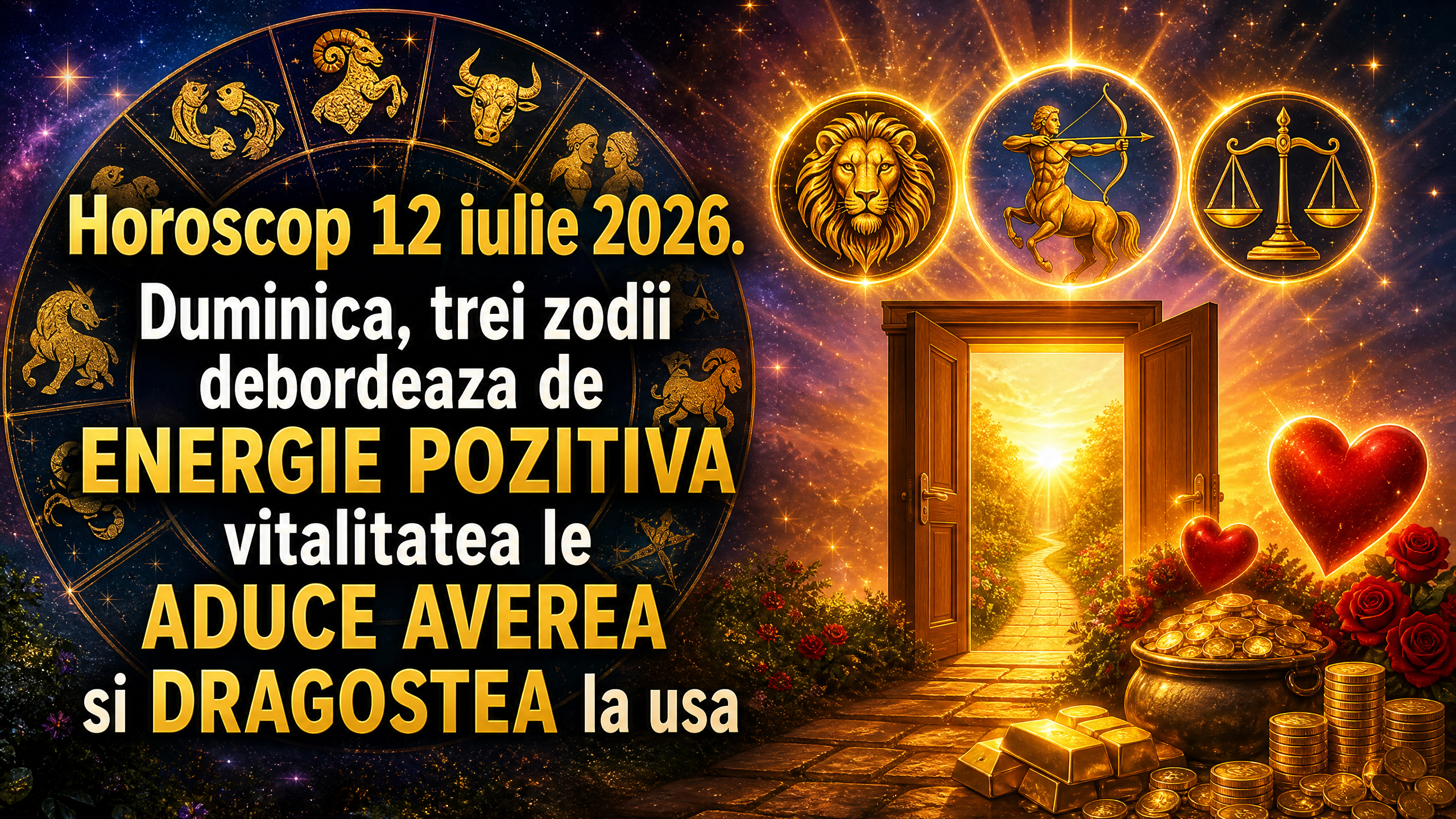 Horoscop 12 iulie 2026. Duminica, trei zodii debordeaza de ENERGIE POZITIVA – vitalitatea le ADUCE AVEREA si DRAGOSTEA la usa