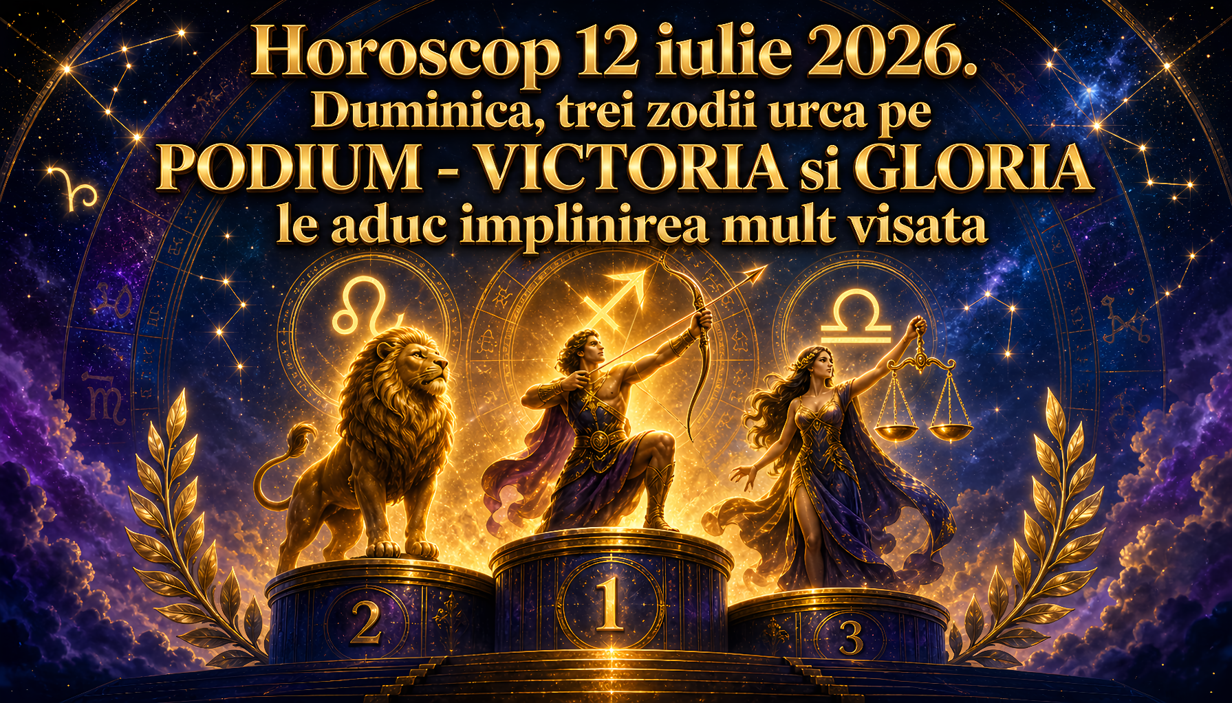 Horoscop 12 iulie 2026. Duminica, trei zodii urca pe PODIUM – VICTORIA si GLORIA le aduc implinirea mult visata
