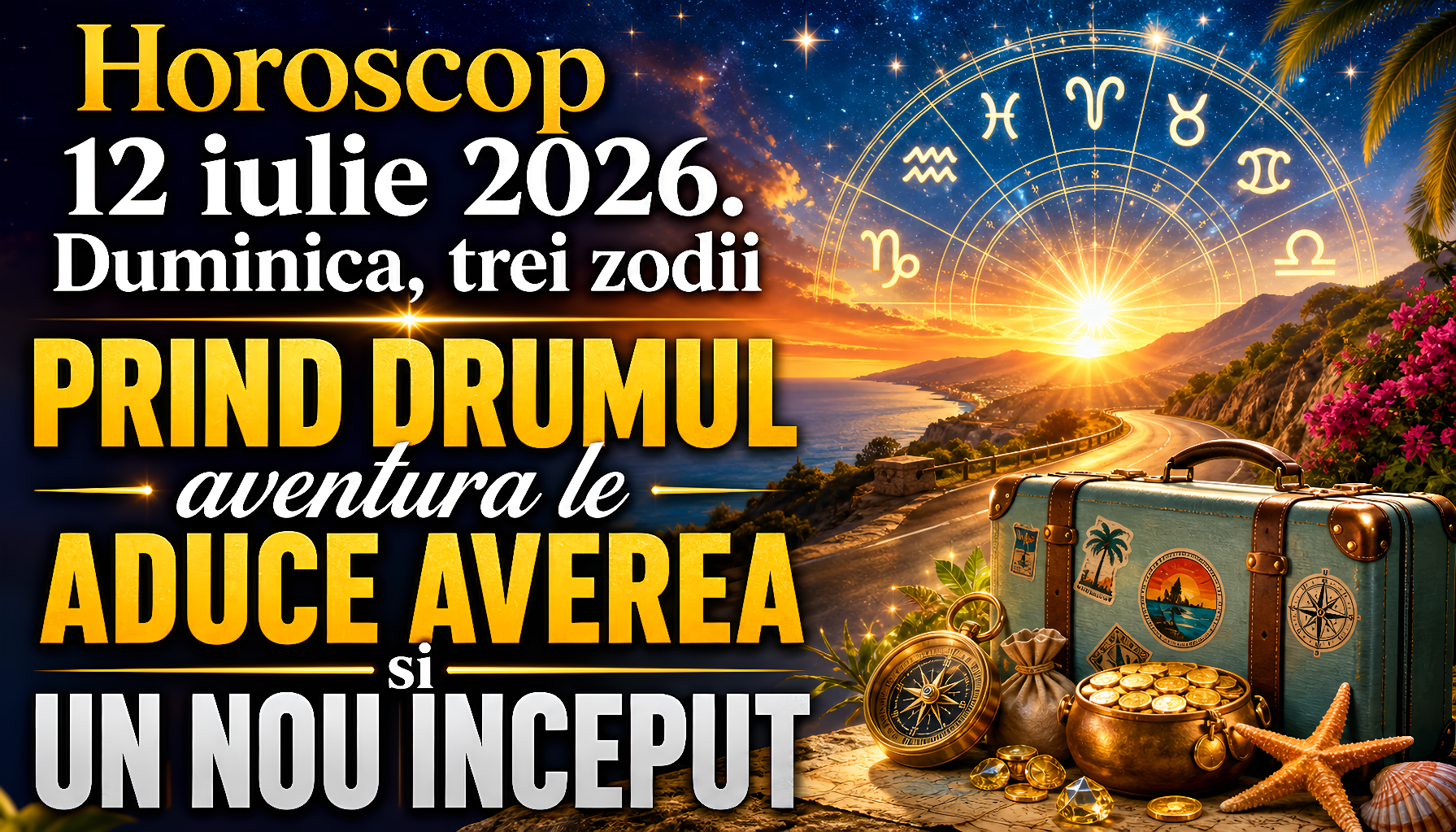 Horoscop 12 iulie 2026. Duminica, trei zodii PRIND DRUMUL – aventura le ADUCE AVEREA si UN NOU INCEPUT