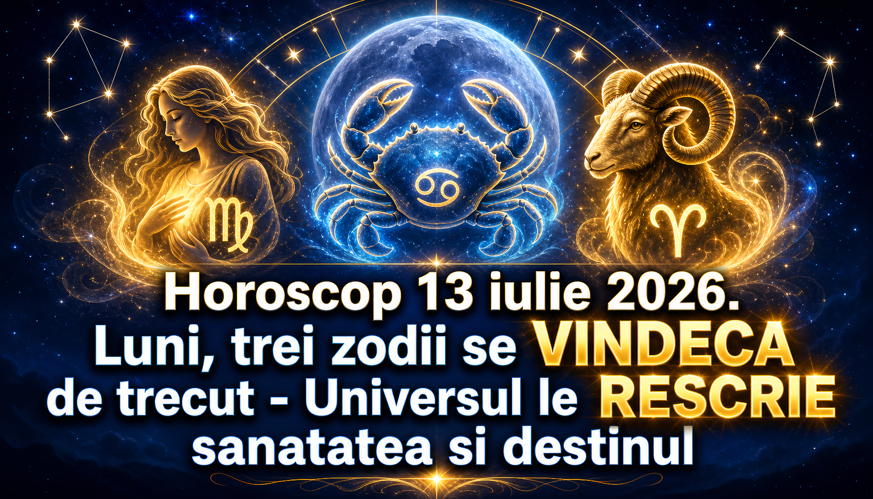 Horoscop 13 iulie 2026. Luni, trei zodii se VINDECA de trecut – Universul le RESCRIE sanatatea si destinul