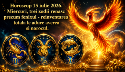 Horoscop 15 iulie 2026. Miercuri, trei zodii renasc precum fenixul – reinventarea totala le aduce averea si norocul
