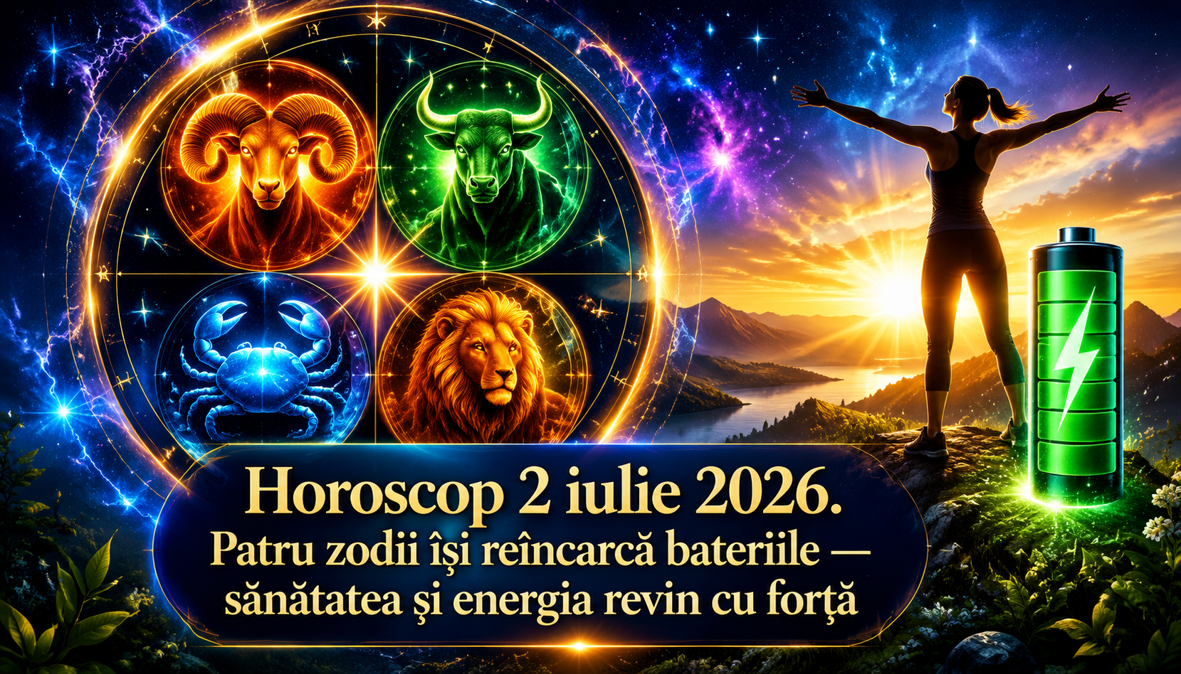 Horoscop 2 iulie 2026. Patru zodii își reîncarcă bateriile — sănătatea și energia revin cu forță