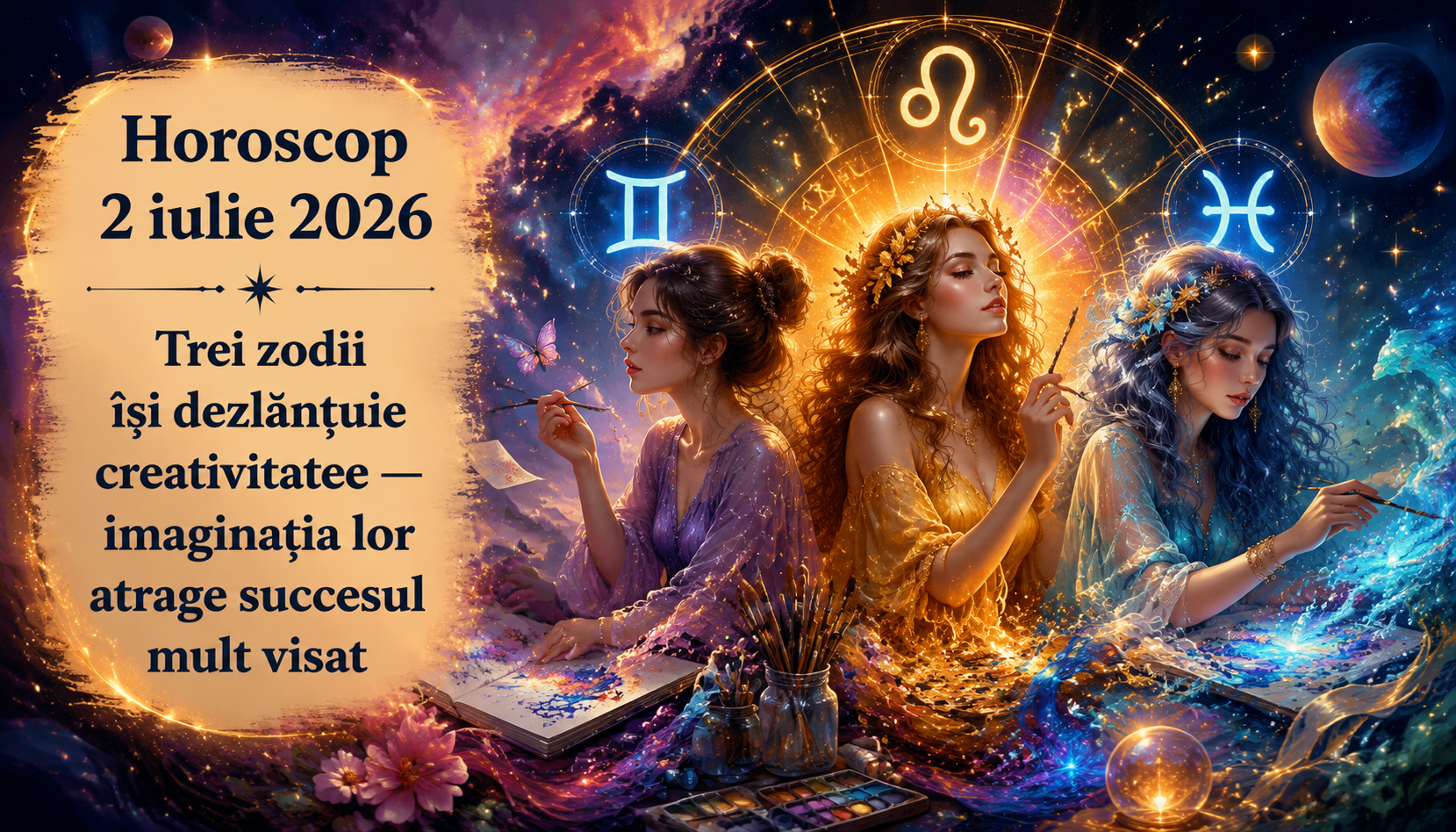 Horoscop 2 iulie 2026. Trei zodii își dezlănțuie creativitatea — imaginația lor atrage succesul mult visat