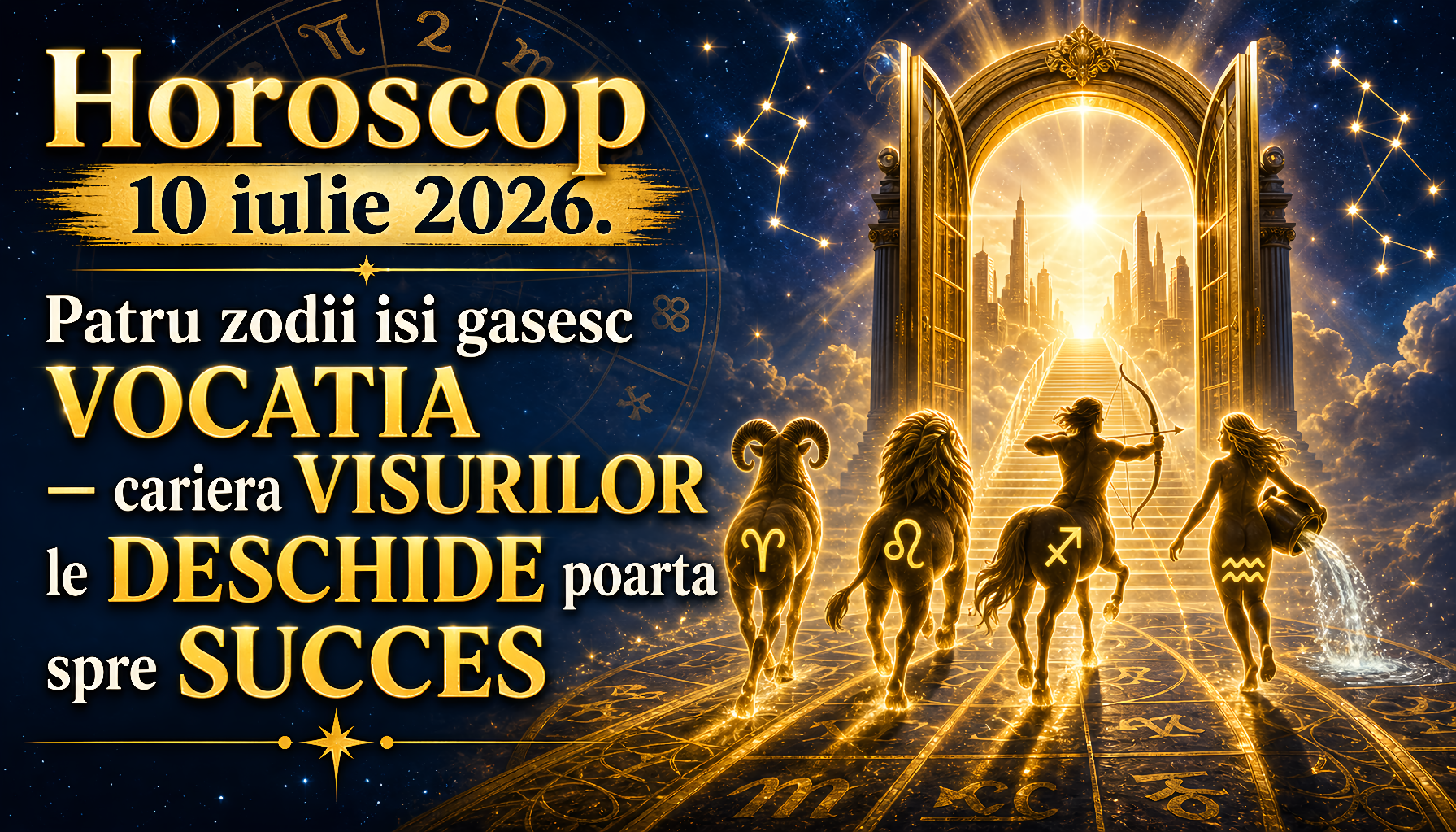 Horoscop 10 iulie 2026. Patru zodii isi gasesc VOCATIA  cariera VISURILOR le DESCHIDE poarta spre SUCCES