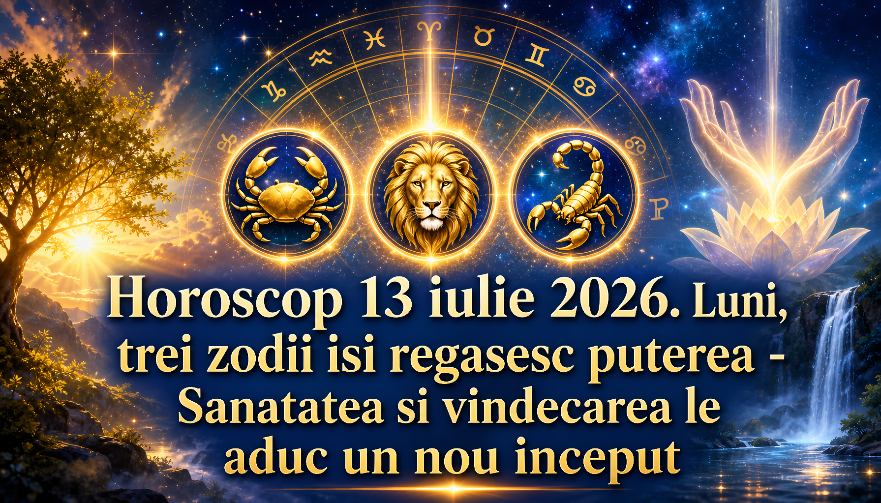 Horoscop 13 iulie 2026. Luni, trei zodii isi REGASESC puterea – Sanatatea si vindecarea le ADUC un NOU INCEPUT