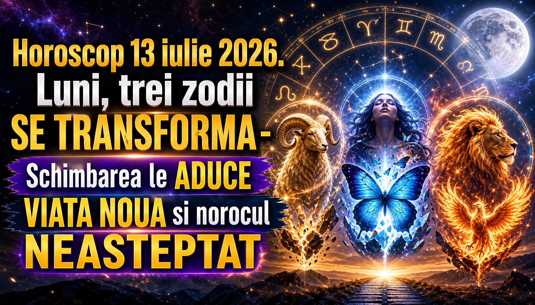 Horoscop 13 iulie 2026. Luni, trei zodii SE TRANSFORMA – Schimbarea le ADUCE VIATA NOUA si norocul NEASTEPTAT