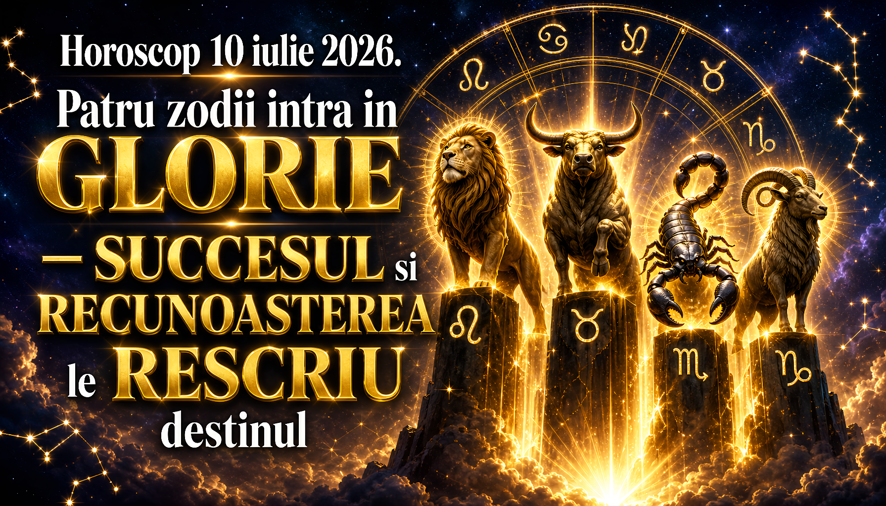 Horoscop 10 iulie 2026. Patru zodii intră în GLORIE  SUCCESUL și RECUNOAȘTEREA le RESCRIU destinul