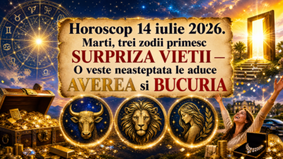Horoscop 14 iulie 2026. Marti, trei zodii primesc SURPRIZA VIETII – O veste neasteptata le aduce AVEREA si BUCURIA