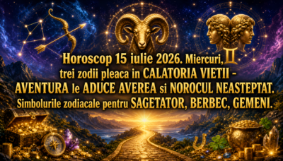 Horoscop 15 iulie 2026. Miercuri, trei zodii pleaca in CALATORIA VIETII – AVENTURA le ADUCE AVEREA si NOROCUL NEASTEPTAT
