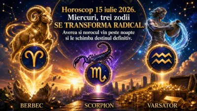 Horoscop 15 iulie 2026. Miercuri, trei zodii SE TRANSFORMA RADICAL. Averea si norocul vin peste noapte si le schimba destinul definitiv