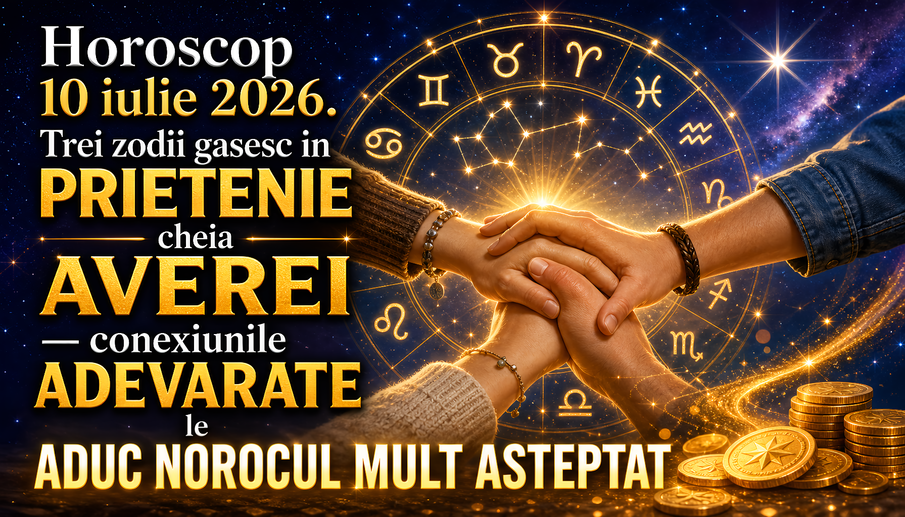 Horoscop 10 iulie 2026. Trei zodii gasesc in PRIETENIE cheia AVEREI  conexiunile ADEVARATE le ADUC NOROCUL MULT ASTEPTAT