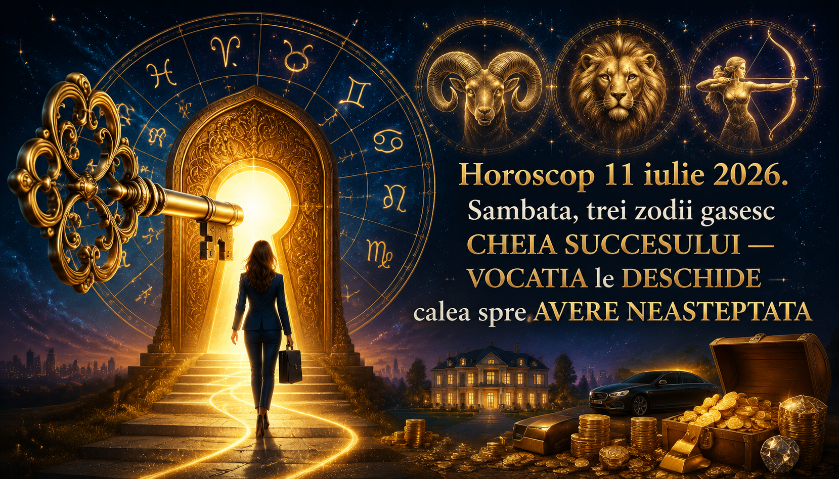 Horoscop 11 iulie 2026. Sambata, trei zodii gasesc CHEIA SUCCESULUI  VOCATIA le DESCHIDE calea spre AVERE NEASTEPTATA