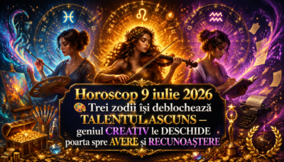 Horoscop 9 iulie 2026. 🎨 Trei zodii își deblochează TALENTUL ASCUNS — geniul CREATIV le DESCHIDE poarta spre AVERE și RECUNOAȘTERE