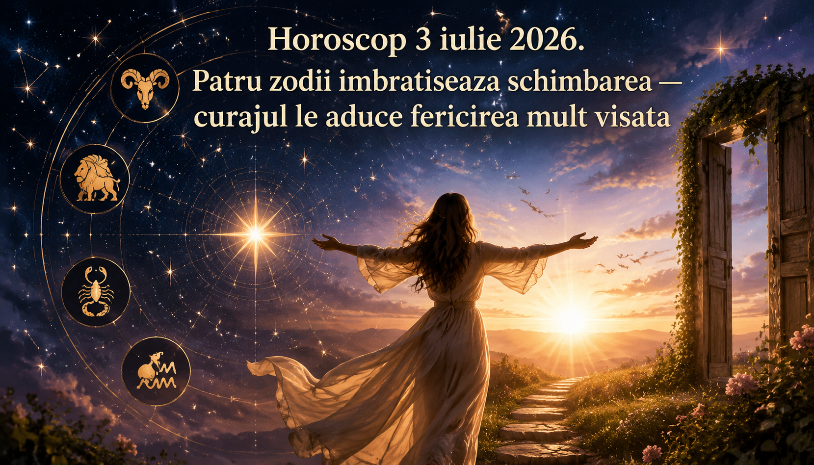 Horoscop 3 iulie 2026. Patru zodii îmbrățișează schimbarea — curajul le aduce fericirea mult visată