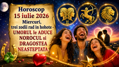 Horoscop 15 iulie 2026. Miercuri, trei zodii rad in hohote – UMORUL le ADUCE NOROCUL si DRAGOSTEA NEASTEPTATA