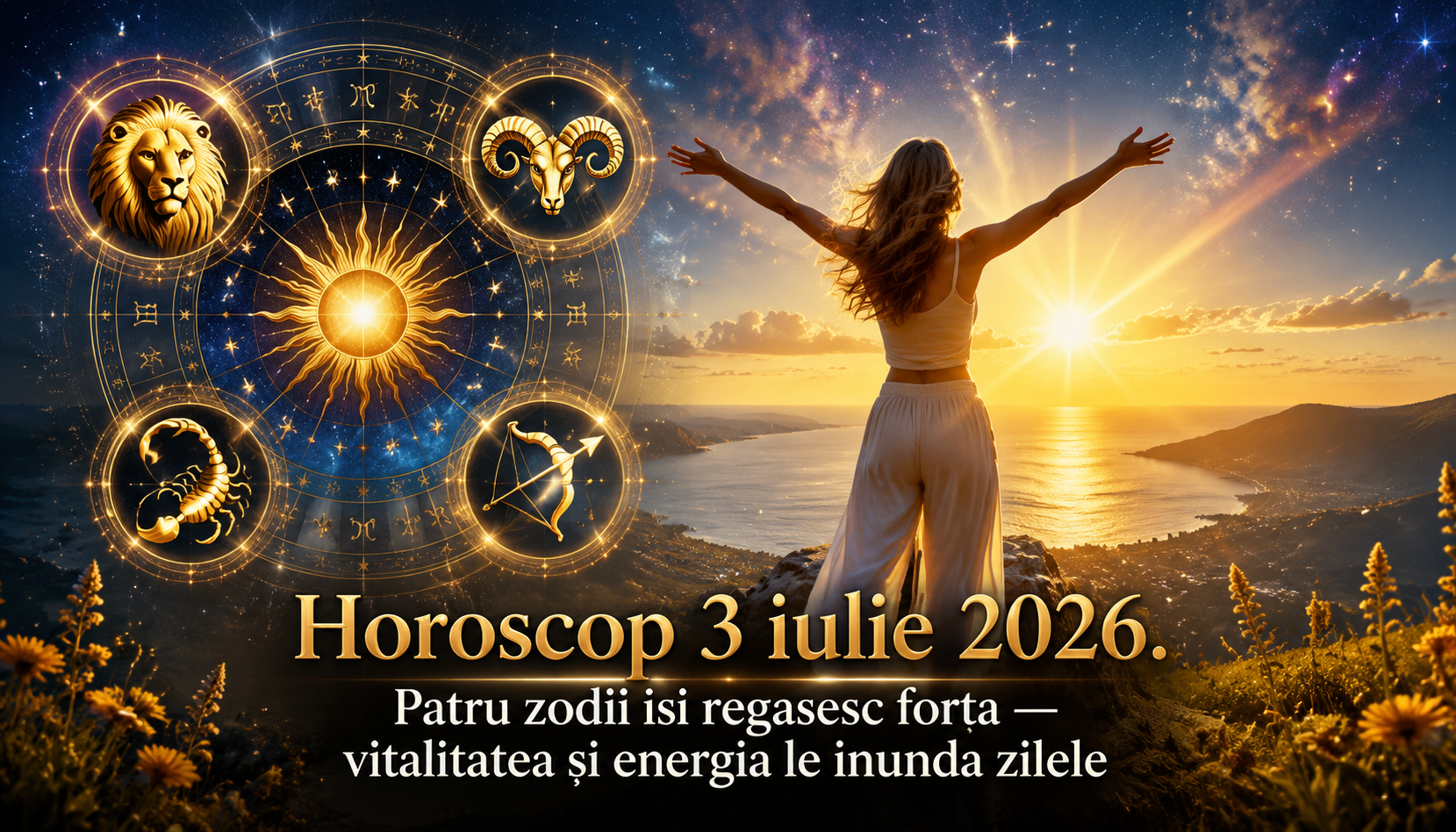 Horoscop 3 iulie 2026. Patru zodii isi regasesc forta — vitalitatea si energia le inunda zilele