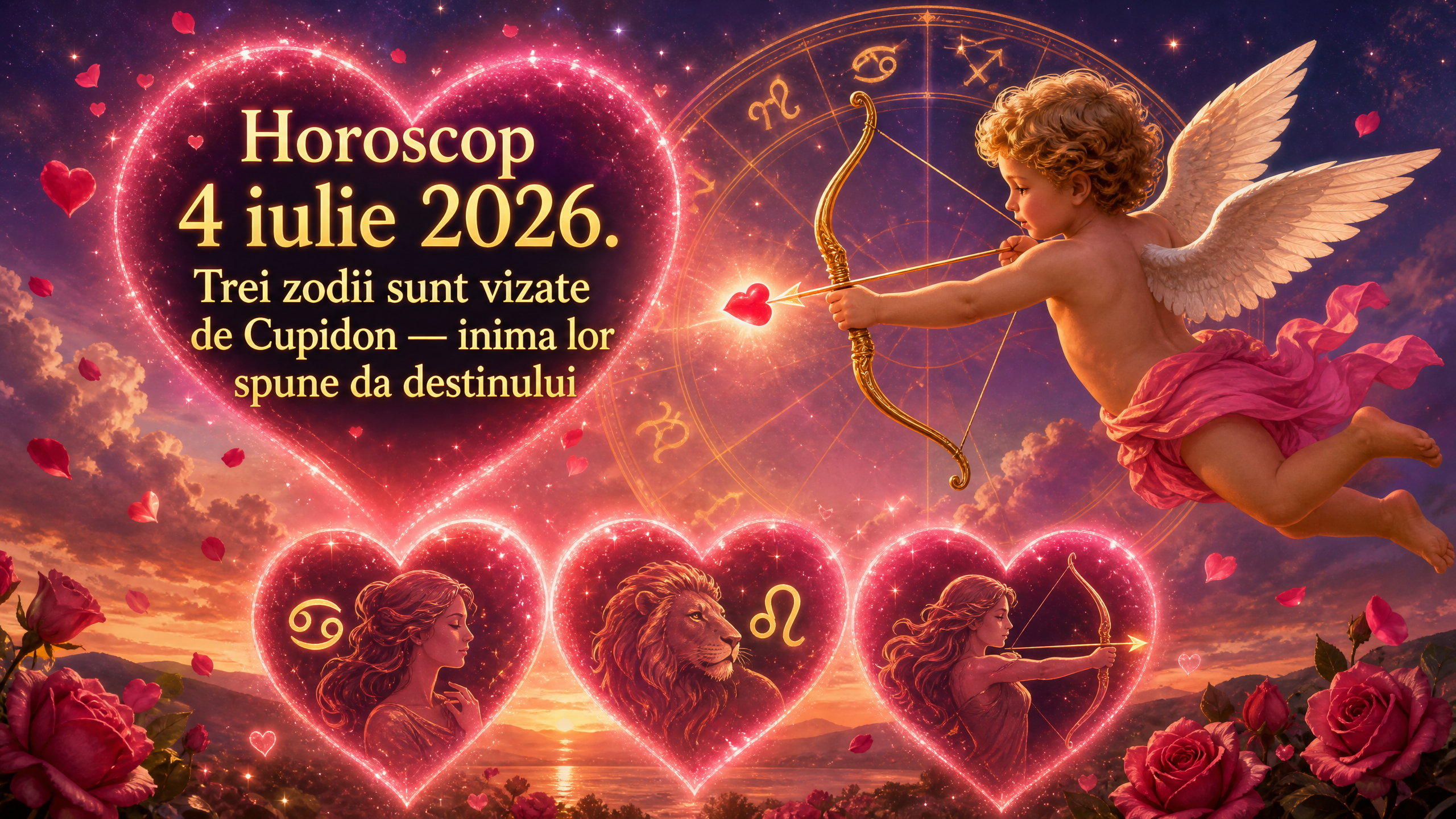Horoscop 4 iulie 2026. Trei zodii sunt vizate de Cupidon — inima lor spune da destinului
