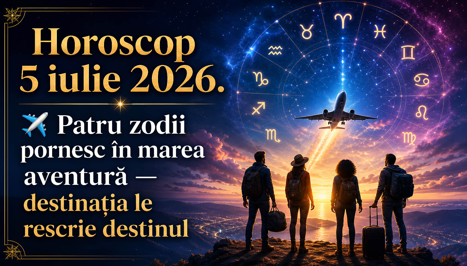 Horoscop 5 iulie 2026. ✈️ Patru zodii pornesc în marea aventură — destinația le rescrie destinul