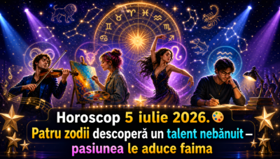 Horoscop 5 iulie 2026. 🎨 Patru zodii descoperă un talent nebănuit — pasiunea le aduce faima