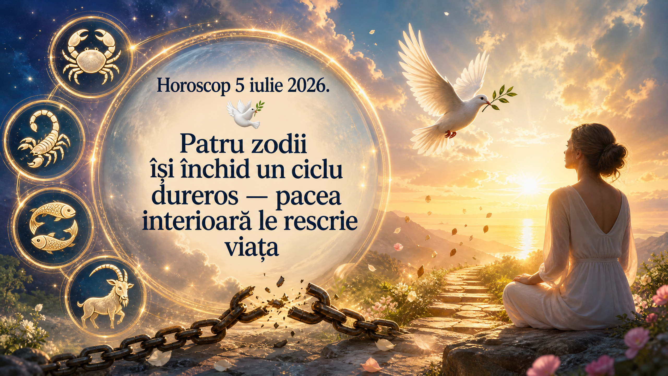 Horoscop 5 iulie 2026. 🕊️ Patru zodii își închid un ciclu dureros — pacea interioară le rescrie viața