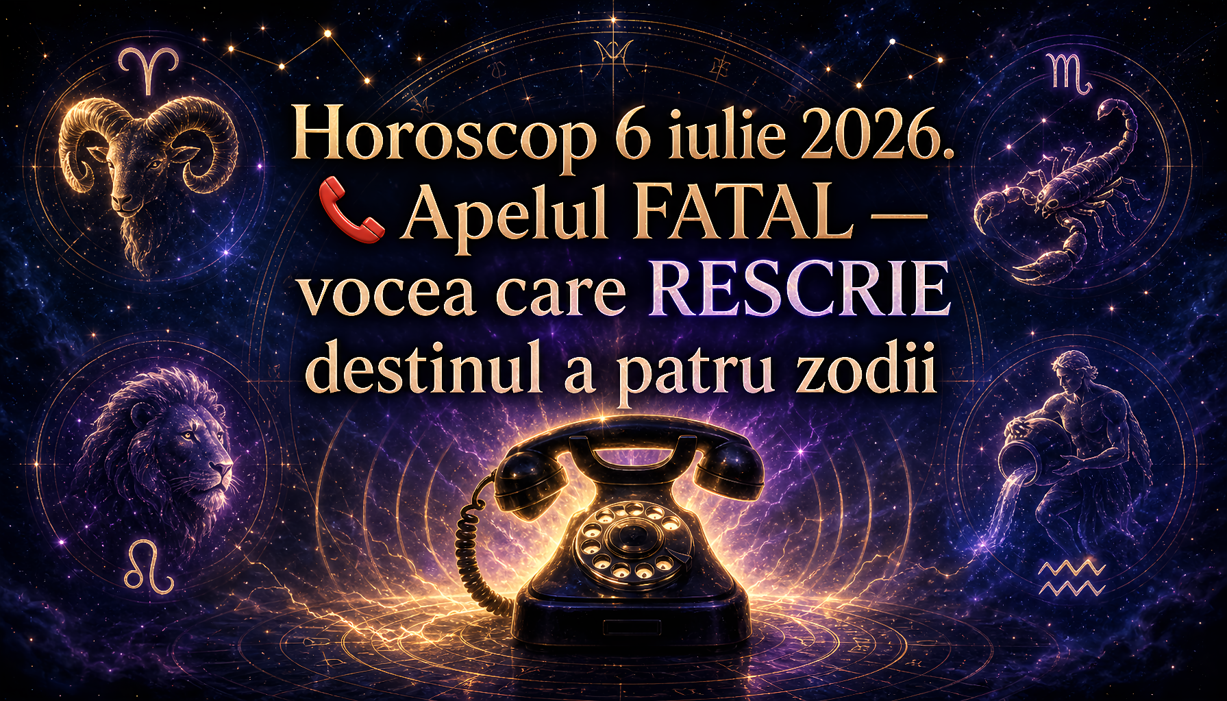 Horoscop 6 iulie 2026. 📞 Apelul FATAL — vocea care RESCRIE destinul a patru zodii