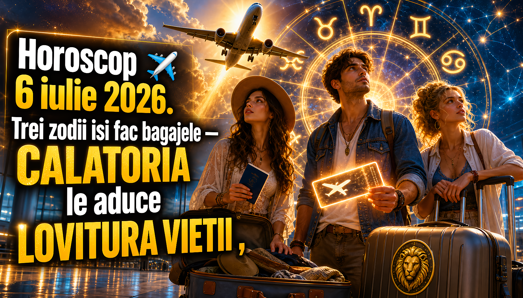 Horoscop 6 iulie 2026. ✈️ Trei zodii isi fac bagajele — CALATORIA le aduce LOVITURA VIETII