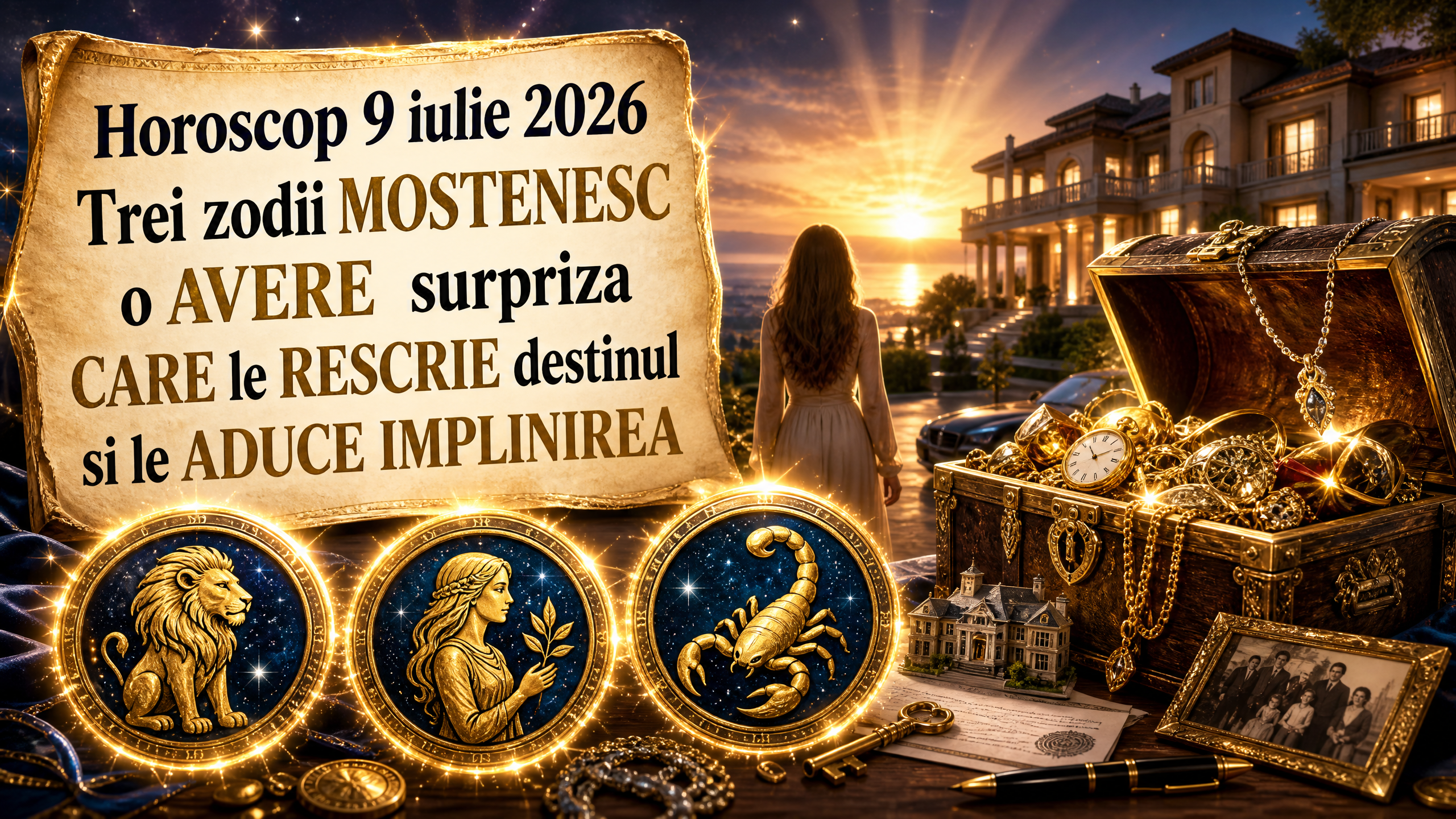 Horoscop 9 iulie 2026. Trei zodii MOSTENESC o AVERE  surpriza CARE le RESCRIE destinul si le ADUCE IMPLINIREA
