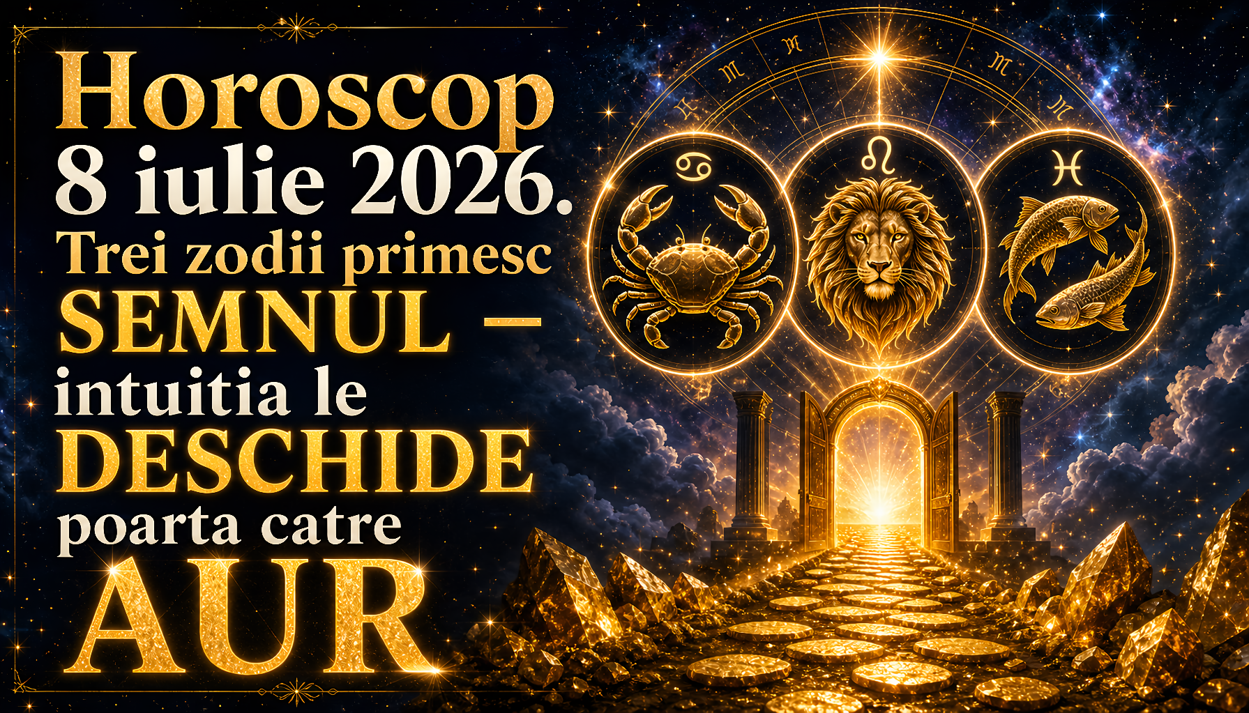 Horoscop 8 iulie 2026. 🔮 Trei zodii primesc SEMNUL — intuiția le DESCHIDE poarta către AUR