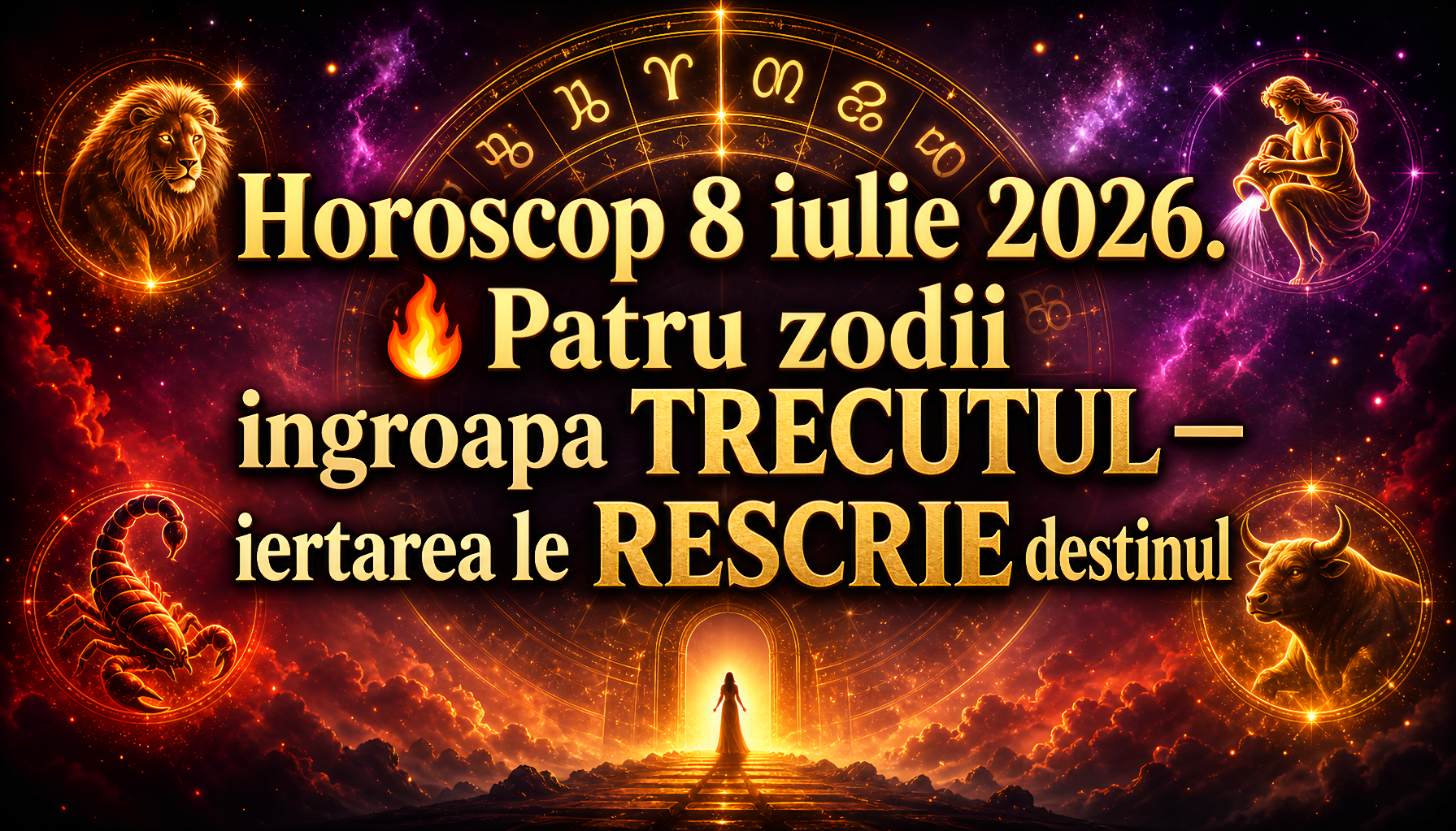 Horoscop 8 iulie 2026. 🔥 Patru zodii ingroapa TRECUTUL — iertarea le RESCRIE destinul