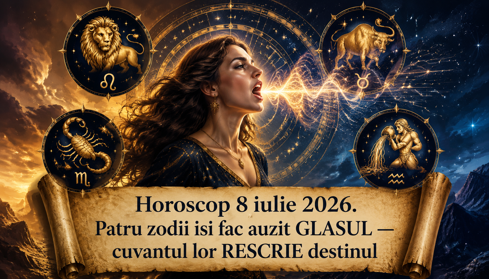 Horoscop 8 iulie 2026. 📢 Patru zodii își fac auzit GLASUL — cuvântul lor RESCRIE destinul