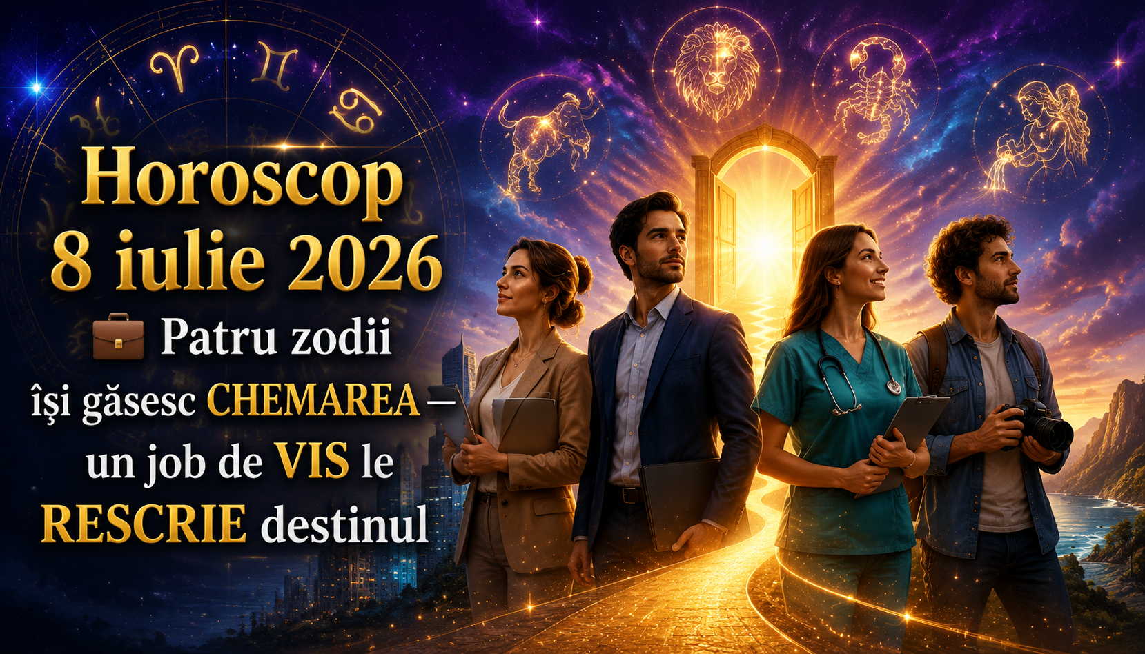 Horoscop 8 iulie 2026. 💼 Patru zodii își găsesc CHEMAREA — un job de VIS le RESCRIE destinul