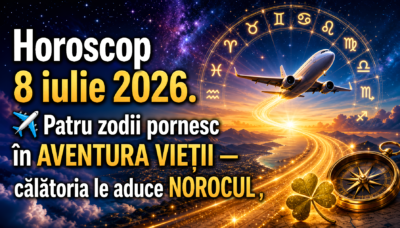 Horoscop 8 iulie 2026. ✈️ Patru zodii pornesc în AVENTURA VIEȚII — călătoria le aduce NOROCUL