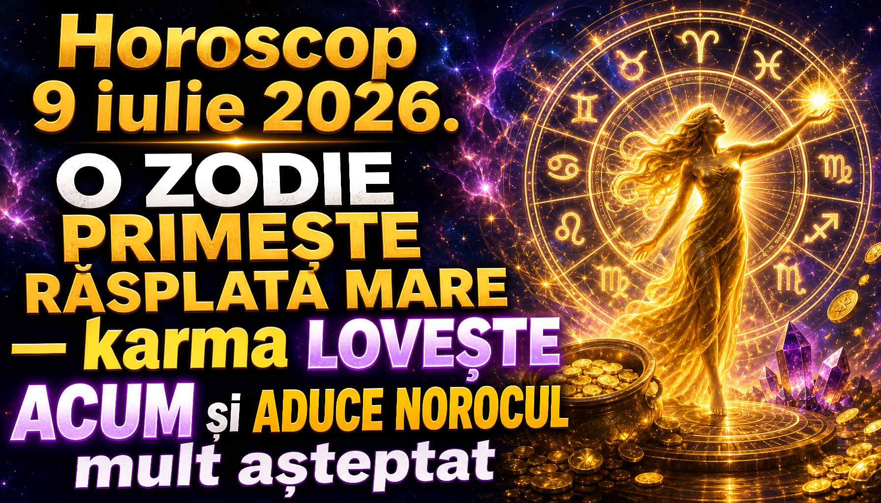 Horoscop 9 iulie 2026. O ZODIE PRIMEȘTE RĂSPLATA MARE  karma LOVEȘTE ACUM și ADUCE NOROCUL mult așteptat