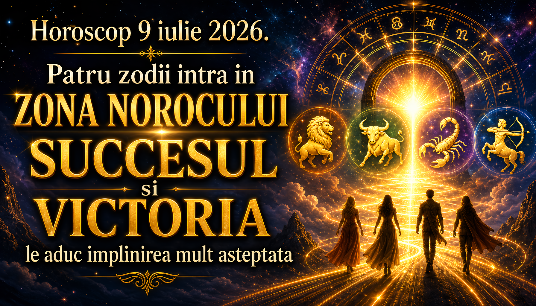 Horoscop 9 iulie 2026. 🚀 Patru zodii intră în ZONA NOROCULUI — SUCCESUL și VICTORIA le aduc împlinirea mult așteptată